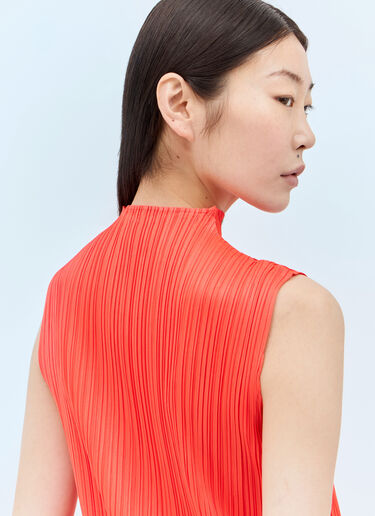 Pleats Please Issey Miyake 먼슬리 컬러: 에이프릴 미디 드레스 오렌지 plp0257001