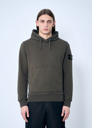 Stone Island Compass Patch Hooded Sweatshirt Green sto0160051