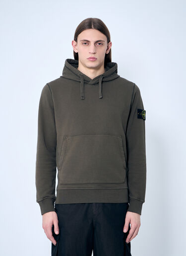 Stone Island Compass Patch Hooded Sweatshirt Green sto0160051