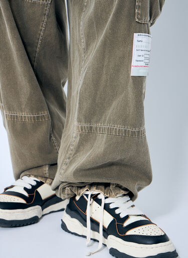 Maison Mihara Yasuhiro Loose Satin Cargo Trousers Khaki mmy0158011
