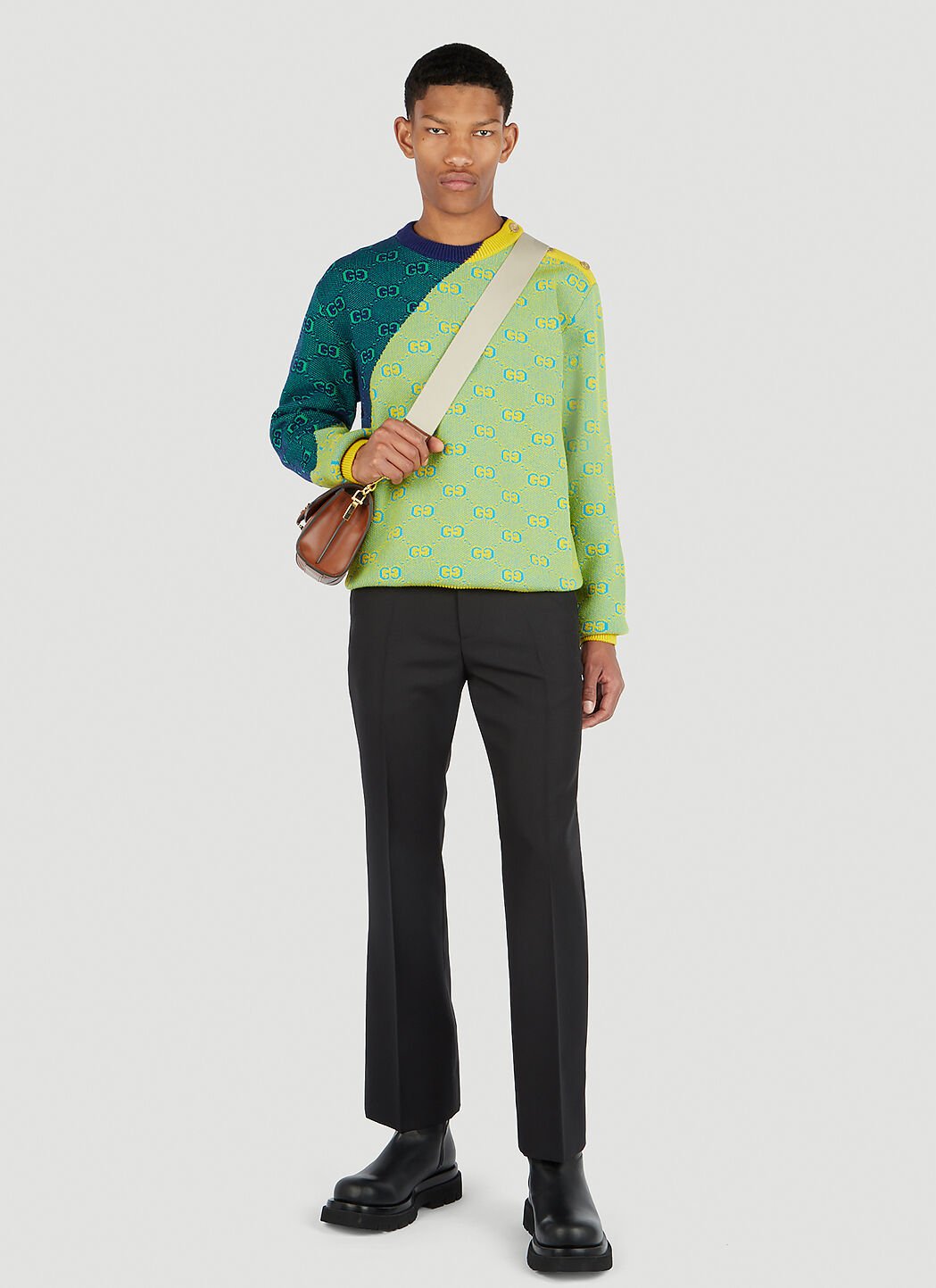 Gucci GG Jacquard Colour Block Sweater LN CC