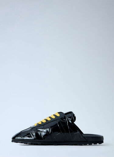 LN-CC® - Marni: Laced Leather Mules - Black Marni Laced Leather Mules Black mni0265021
