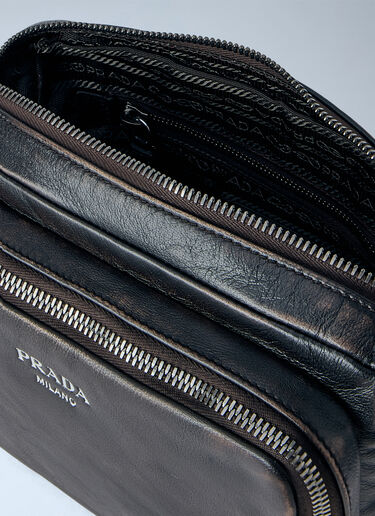 Prada 翻旧纳帕皮革肩包 棕色 pra0165003