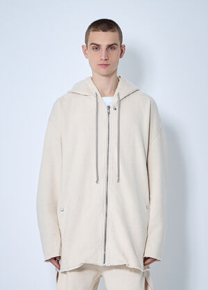 Rick Owens DRKSHDW Peter Zip-Up Sweatshirt Beige drk0160012