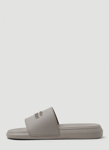 Logo Embossed Slides Alexander McQueen Logo Embossed Slides Grey amq0149033