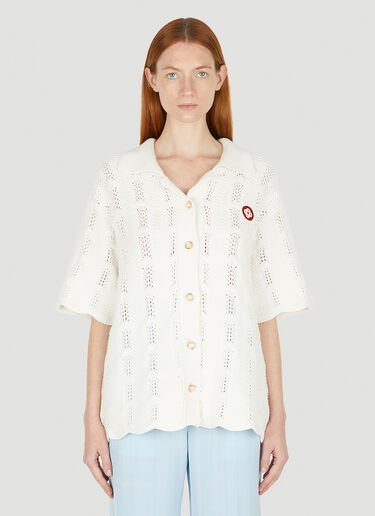 Casablanca Wavy Knit Shirt White cbl0247001