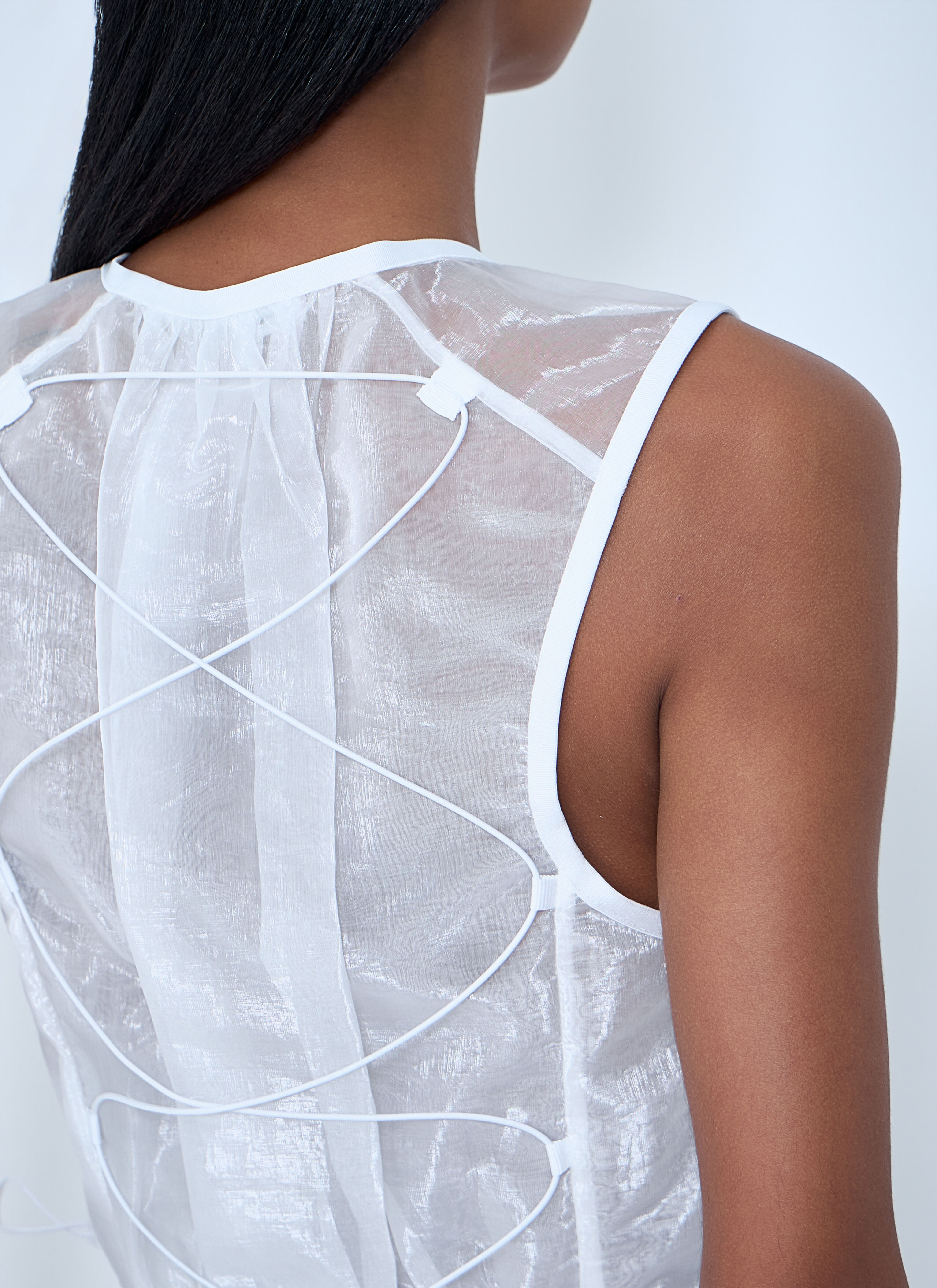Cecilie Bahnsen Women's' Sheer Overlay Top in White | LN-CC®