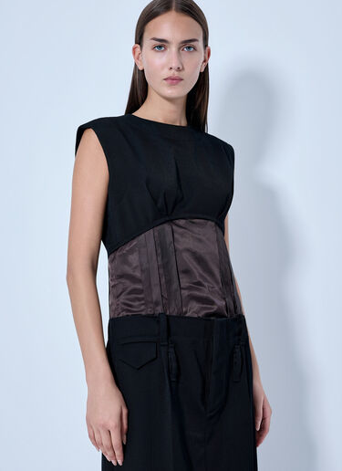 Marni Sleeveless Dress with Contrast Waist Panel Black mni0266001