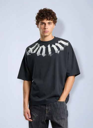 LN-CC® - Palm Angels: Big Neck Logo Loose Tee - Black Palm Angels Big Neck Logo Loose Tee Black pma0166114