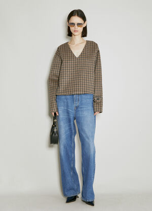 Prada Cashgora Check Top Brown pra0254018