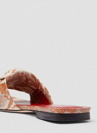 BY FAR [리마] 뱀가죽 무늬 프린트 샌들 브라운 byf0245028