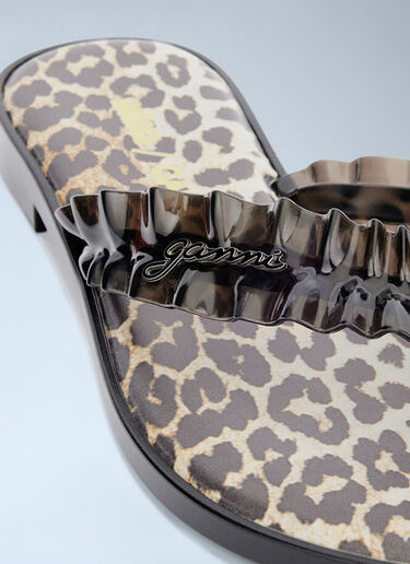 LN-CC® - GANNI x Melissa: Ruffled Strap Flip Flops - Dark Brown GANNI x Melissa Ruffled Strap Flip Flops Dark Brown gan0265024