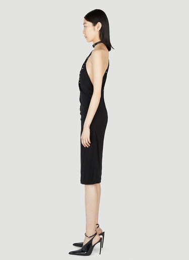 Gucci Embellished One Shoulder Dress Black guc0251214