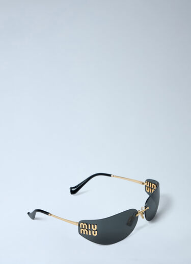 Miu Miu Rimless Logo Sunglasses Gold lmu0262001