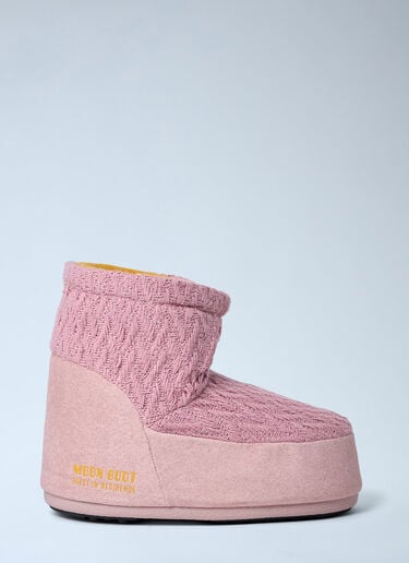 Icon Low Nolace Knit Boots Moon Boot x GUEST IN RESIDENCE Icon Low Nolace Knit Boots Pink mbg0364002