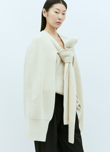 Jil Sander Knitted Cape Cream jil0256009