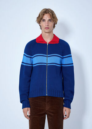Marni Zip-Up Knit Cardigan Blue mni0165001