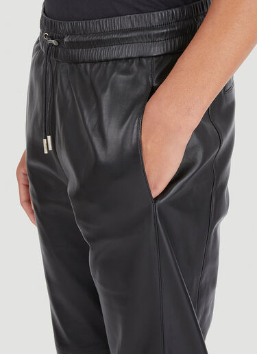 Saint Laurent Leather Track Pants Black sla0145019