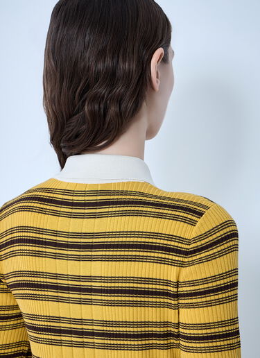 Moncler Striped Button-Down Cardigan Yellow mon0264031