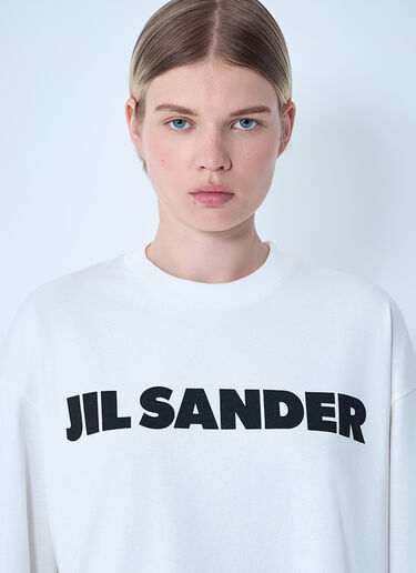 Jil Sander Logo Motif T-Shirt White jil0262007