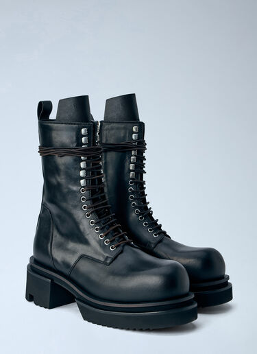 LN-CC® - Rick Owens: Bogun Lace Up Boots - Black Rick Owens Bogun Lace Up Boots Black ric0166018