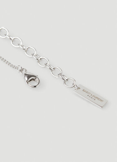 Saint Laurent Drop Pendant Necklace Silver sla0149082