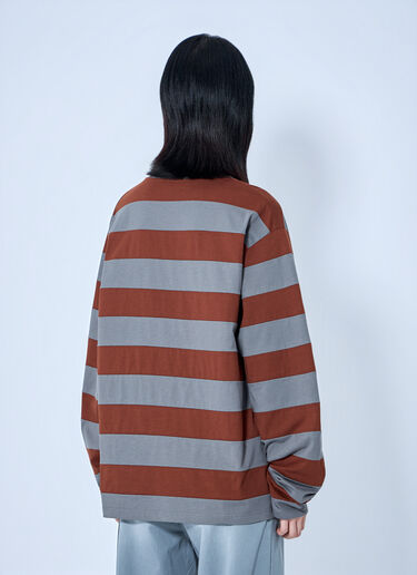 Miu Miu Striped Jersey T-Shirt Grey miu0265013