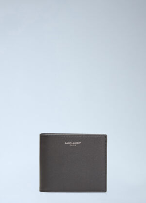 Saint Laurent Logo Print Bi-Fold Wallet Black sla0136040