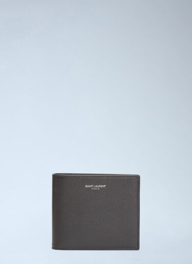 Saint Laurent Logo Print Bi-Fold Wallet Black sla0136040