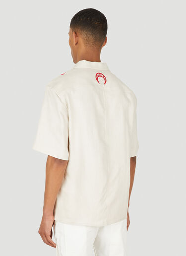Marine Serre ティータオル ボウリングシャツ ホワイト mrs0348001