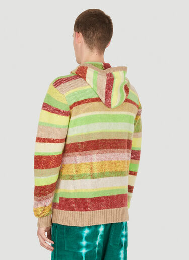 The Elder Statesman Striped Hooded Sweater Green tes0150001