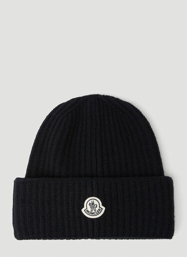 7 Moncler Fragment 로고 패치 비니 햇 블랙 mfr0354002