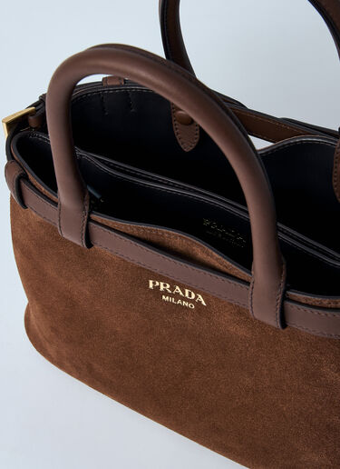 Prada Mini Suede Belt Handbag Brown pra0258041