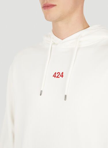 424 Logo Embroidery Hooded Sweatshirt White ftf0150004
