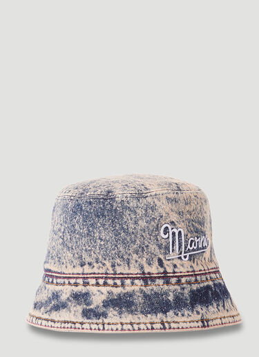 Washed Denim Bucket Hat Marni Washed Denim Bucket Hat Pink mni0253037
