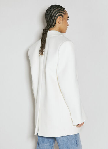 Saint Laurent Chevron Wool Blazer White sla0254025