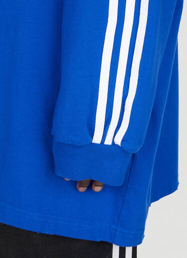 Balenciaga x adidas ロゴプリントロングスリーブTシャツ ブルー axb0151016
