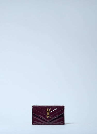 Saint Laurent Cassandre Matelassé Fragments Flap Cardholder Red sla0258046