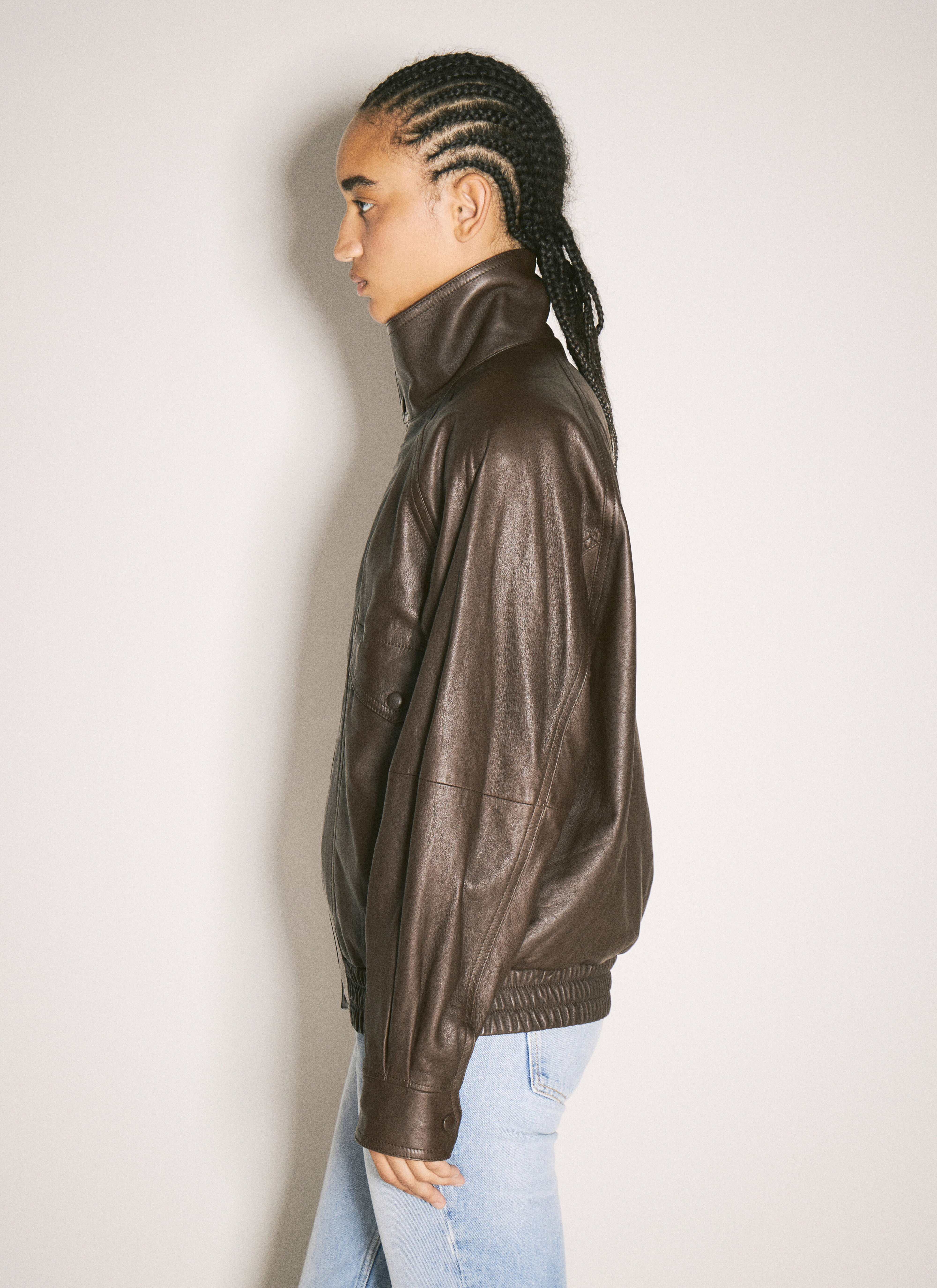 Saint laurent leather bomber jacket shop