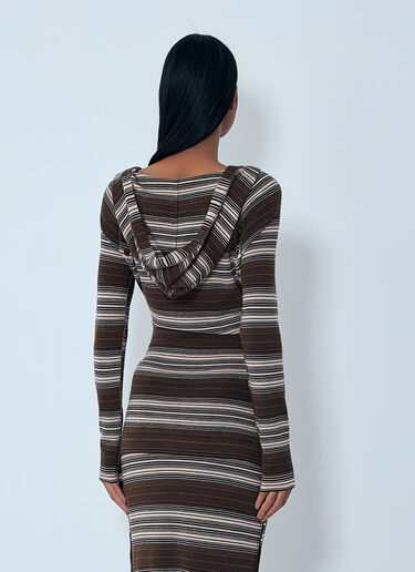 Miss Sixty x KNWLS Hooded Stripe Sweater Brown msk0263013