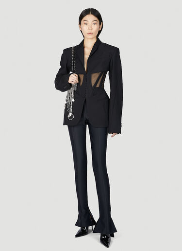 Mugler Mesh Corset Panel Blazer Black mug0251013