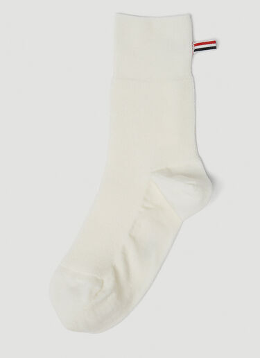 Thom Browne Bow Crew Length Socks White thb0249006