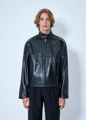 Bottega Veneta Intrecciato Leather Blouson Jacket Black bov0164017