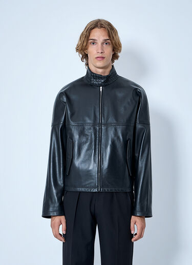 Bottega Veneta Intrecciato Leather Blouson Jacket Black bov0164017