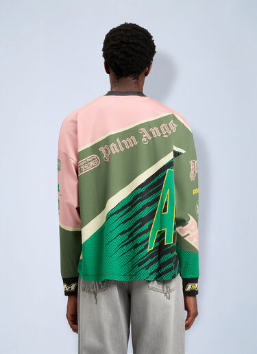 Palm Angels Racing Loose Long-Sleeved T-Shirt Green pma0164150