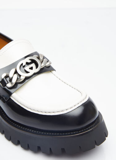 Gucci 互扣字母 G 链条皮革乐福鞋 黑色 guc0153065