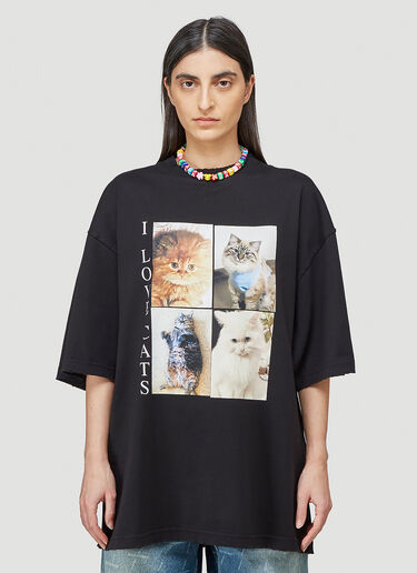 Balenciaga I Love Cats XL T-Shirt Black bal0243116
