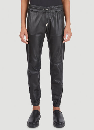 Saint Laurent Leather Track Pants Black sla0145019
