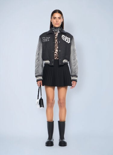 Off-White Big Bookish Logo Pleated Skirt Black ofw0262080