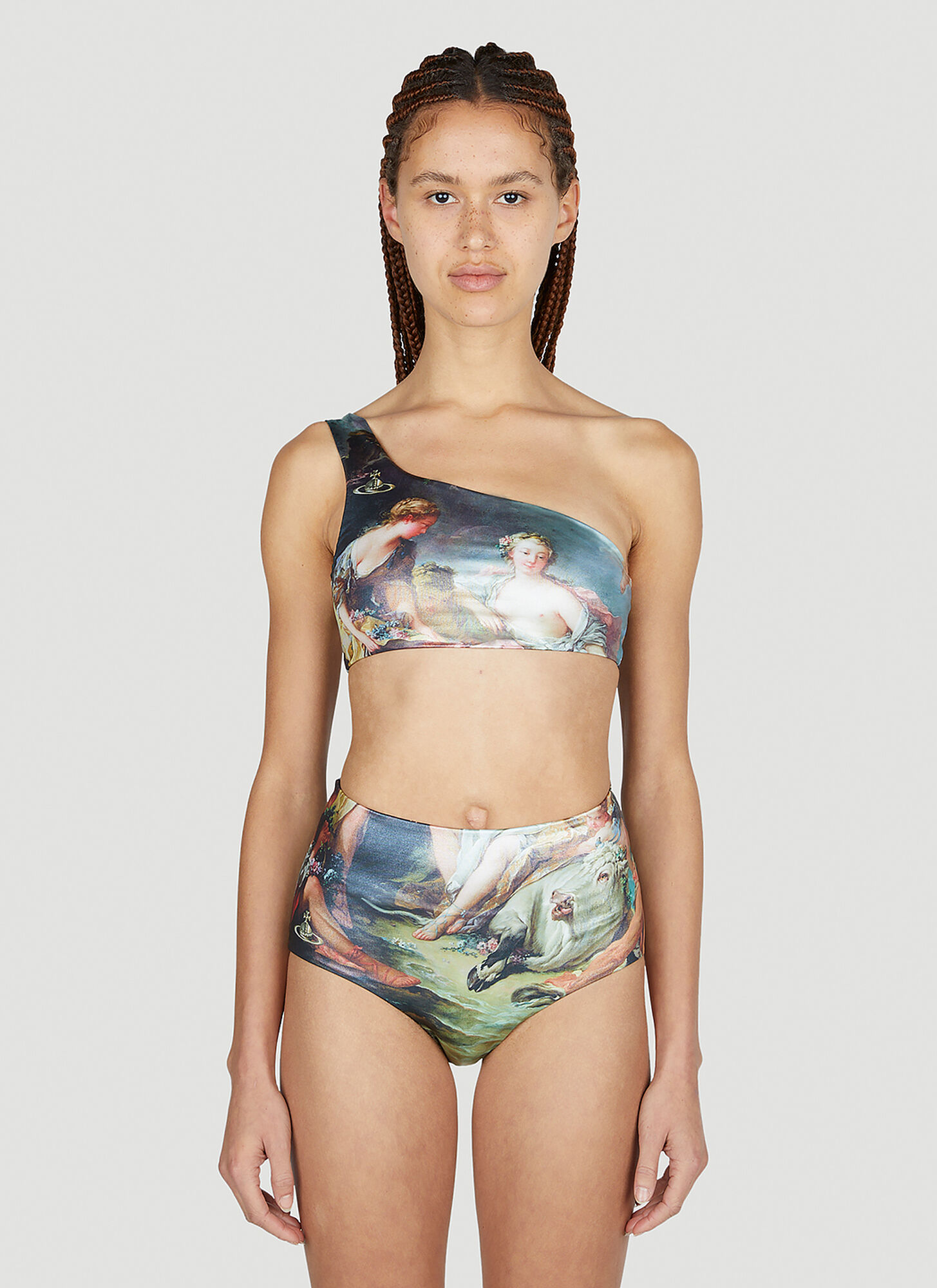 Shop Vivienne Westwood One Shoulder Bikini Set In Blue
